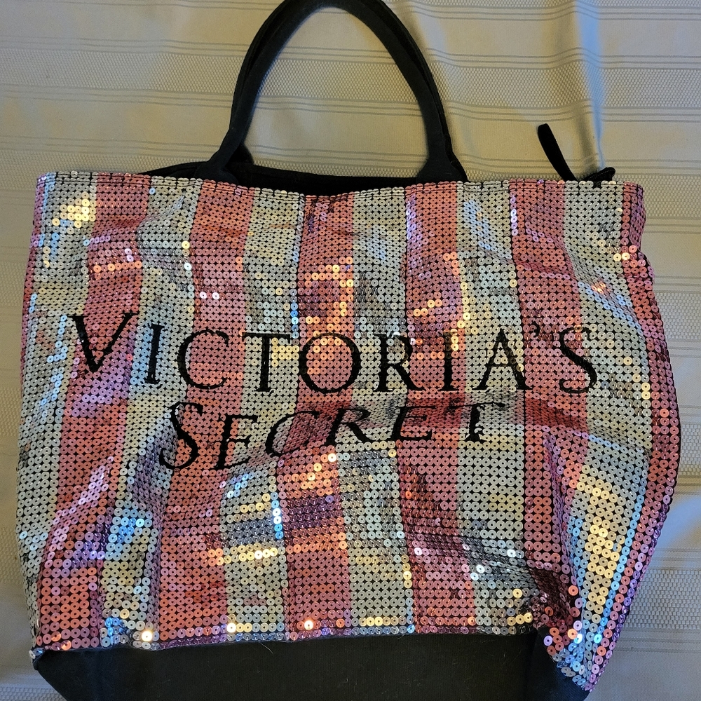 Sequin Victoria's Secret tote